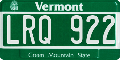VT license plate LRQ922
