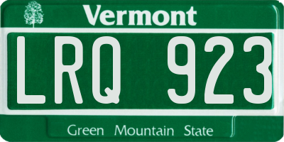 VT license plate LRQ923