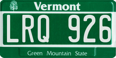 VT license plate LRQ926