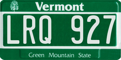 VT license plate LRQ927