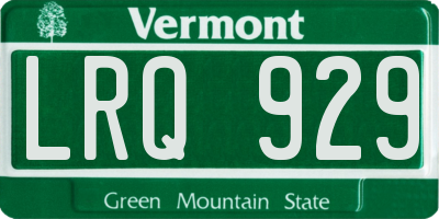 VT license plate LRQ929