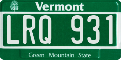 VT license plate LRQ931