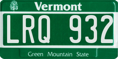 VT license plate LRQ932