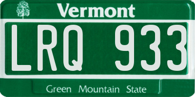 VT license plate LRQ933