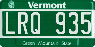 VT license plate LRQ935
