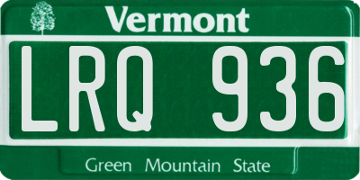 VT license plate LRQ936