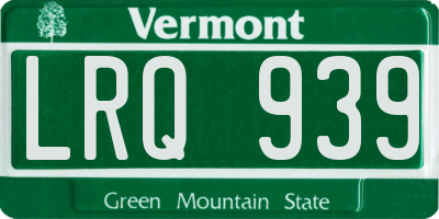 VT license plate LRQ939