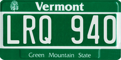VT license plate LRQ940