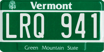 VT license plate LRQ941