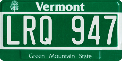 VT license plate LRQ947