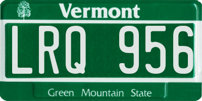 VT license plate LRQ956