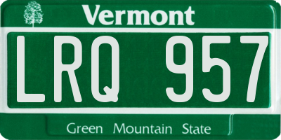 VT license plate LRQ957