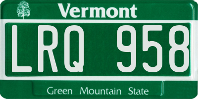 VT license plate LRQ958