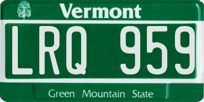 VT license plate LRQ959