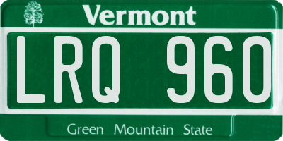 VT license plate LRQ960