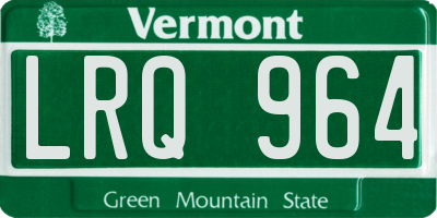 VT license plate LRQ964