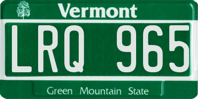 VT license plate LRQ965