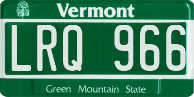 VT license plate LRQ966