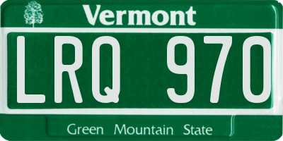 VT license plate LRQ970