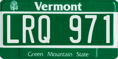 VT license plate LRQ971