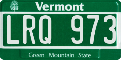 VT license plate LRQ973