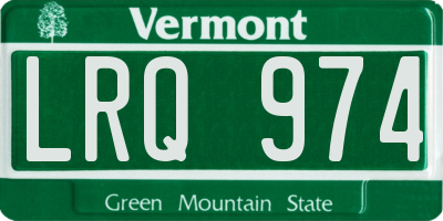 VT license plate LRQ974