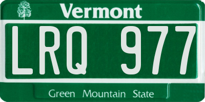 VT license plate LRQ977