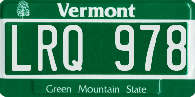 VT license plate LRQ978