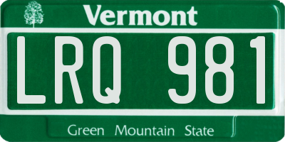 VT license plate LRQ981