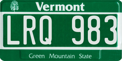 VT license plate LRQ983