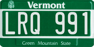 VT license plate LRQ991