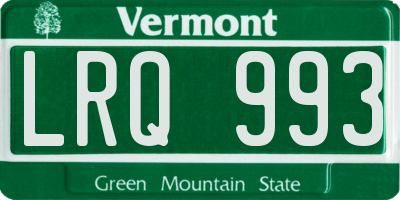VT license plate LRQ993