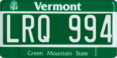 VT license plate LRQ994