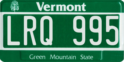 VT license plate LRQ995