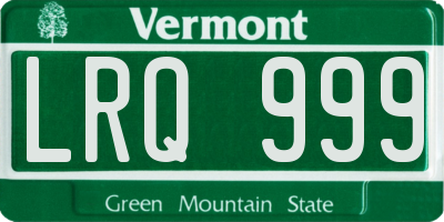 VT license plate LRQ999