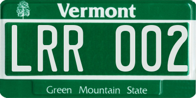 VT license plate LRR002