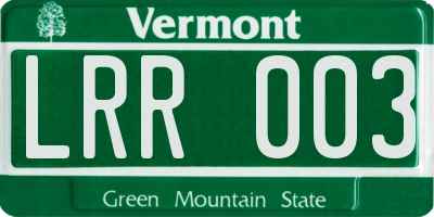 VT license plate LRR003
