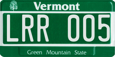 VT license plate LRR005