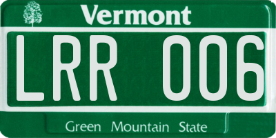 VT license plate LRR006