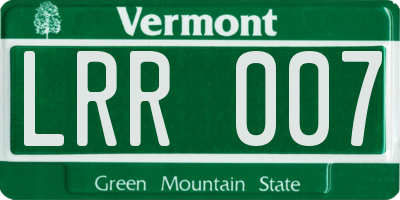 VT license plate LRR007