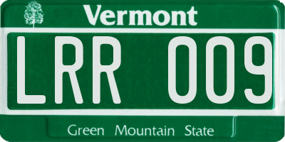 VT license plate LRR009