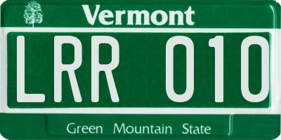 VT license plate LRR010