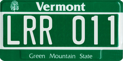 VT license plate LRR011