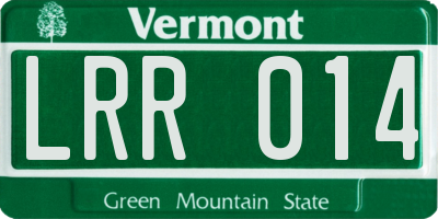 VT license plate LRR014