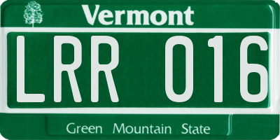 VT license plate LRR016
