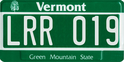 VT license plate LRR019