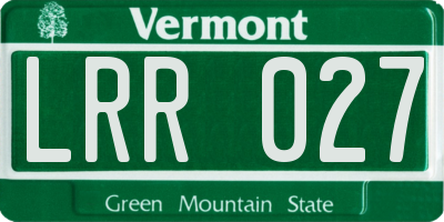 VT license plate LRR027