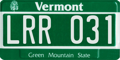 VT license plate LRR031