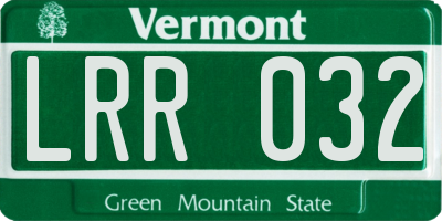 VT license plate LRR032