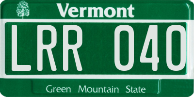 VT license plate LRR040